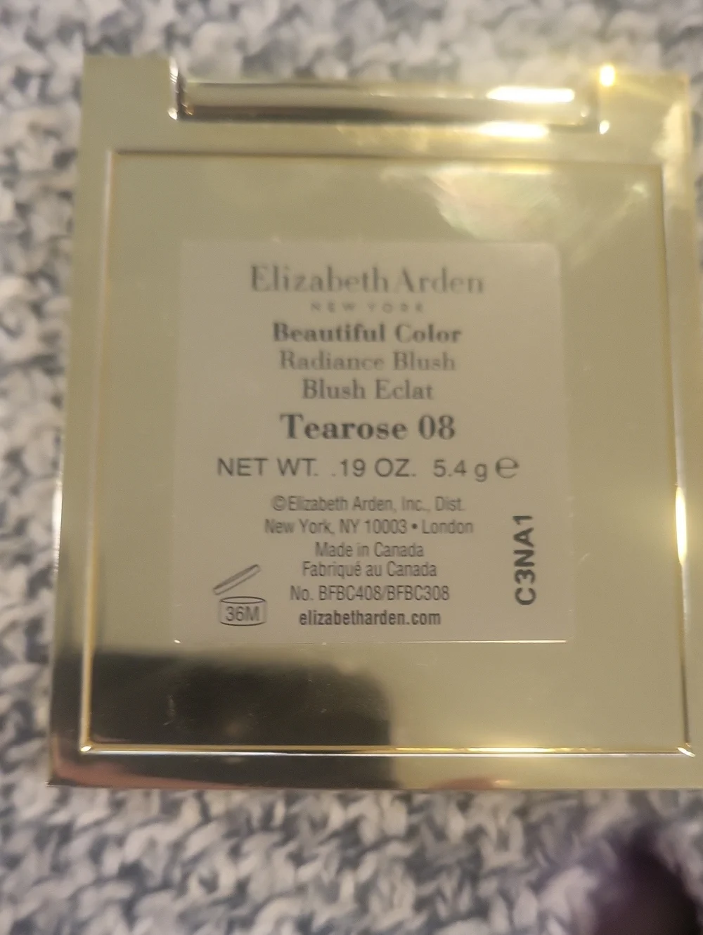 Elizabeth Arden Boxed Beautiful Gold Case Radiance Blush Mirror And Brush